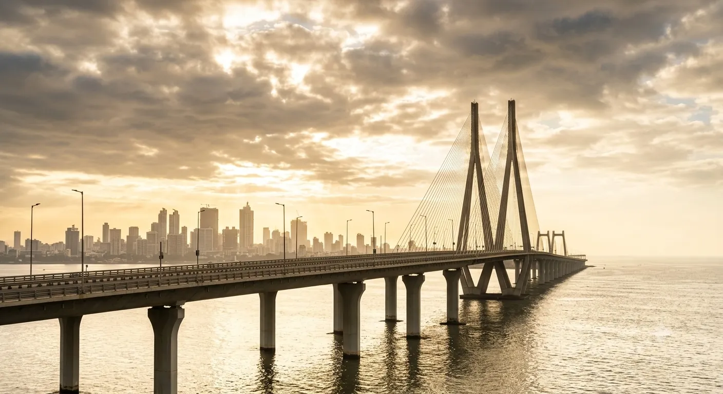 Mumbai skyline across the Bandra to Worli corridor