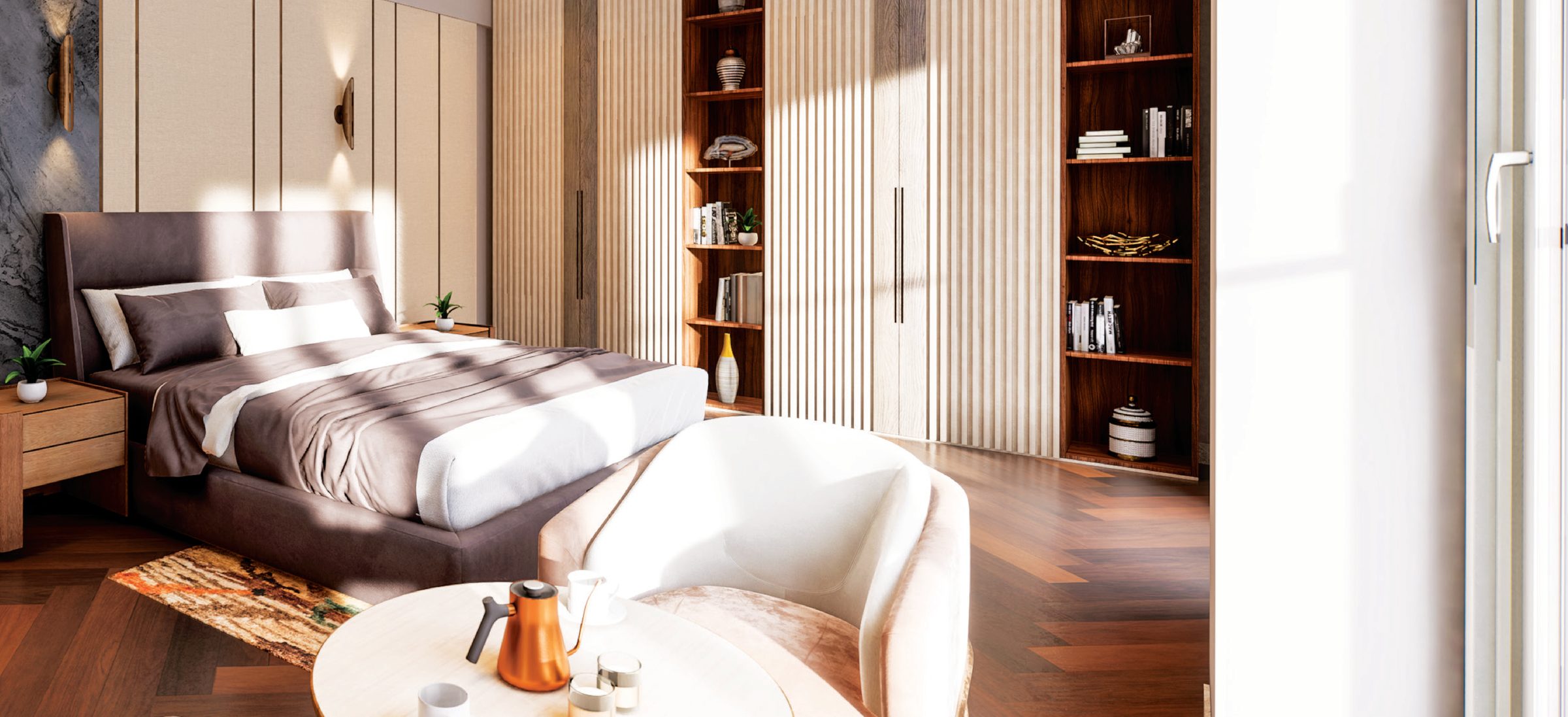 Master bedroom with designer finishes