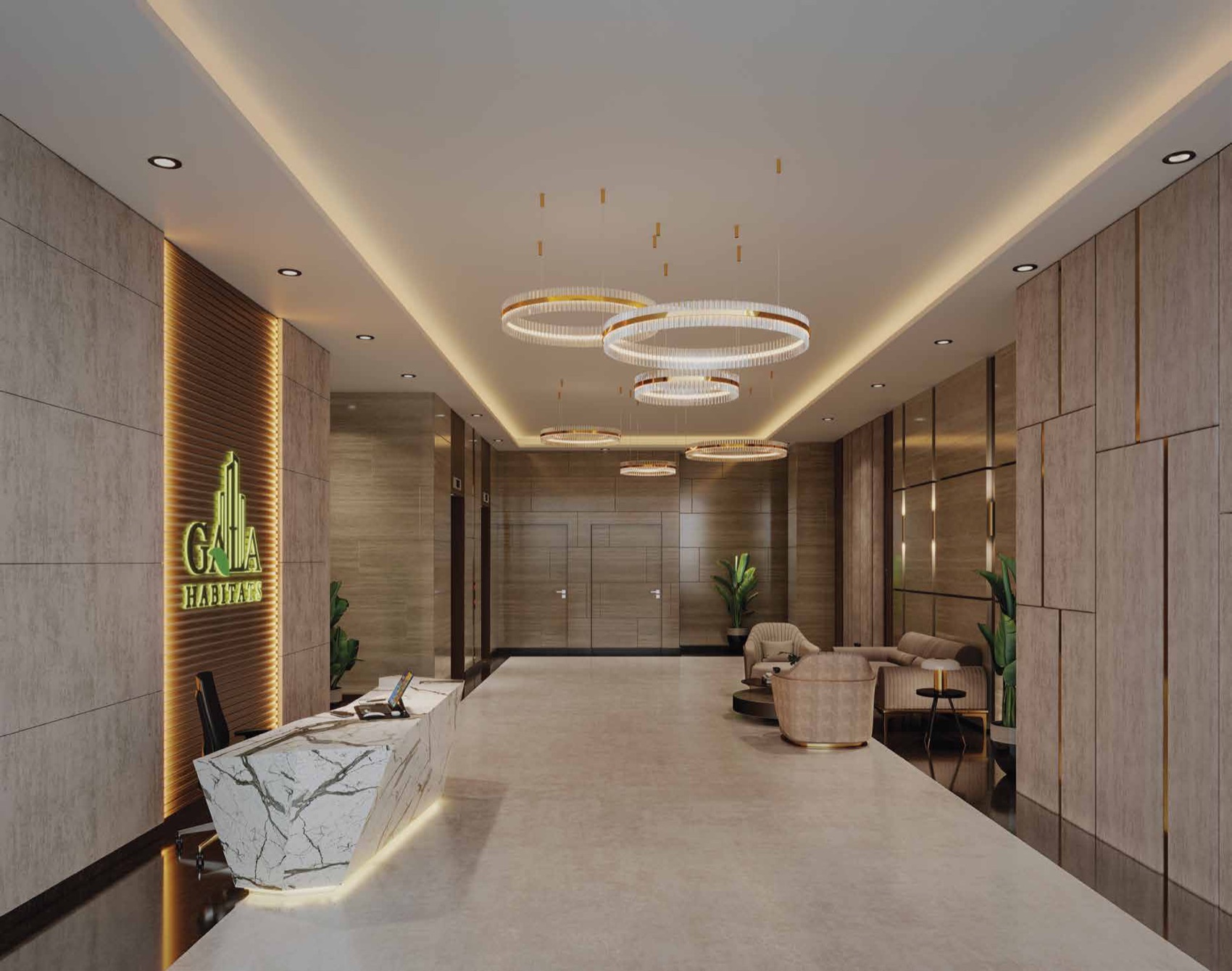 Opulent grand entrance lobby